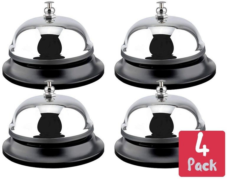 1InTheOffice Call Bell, Service Bell, 3/8" Diameter Desk Call Bell Chrome Finish for Hotels, Schools, Restaurants, Reception Areas, Hospital (4) - Image 1